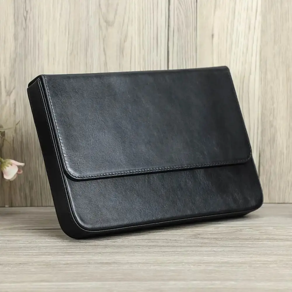 럭셔리 펜 케이스 상자 빈티지 이동식 펜 트레이 펜 보관 주머니 수제 마모 방지 만년필 가죽 케이스 학교