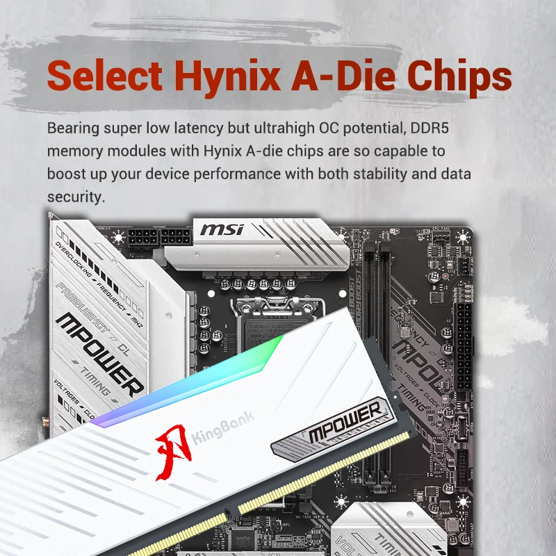 KingBank メモリア Ram RGB DDR5 16 ギガバイト 7600MHz MPOWER XMP