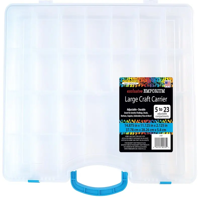 

Large Craft Carrier Organizer Storage Box, Clear Plastic, Ages 6+, Craft & Hobby Storage Box