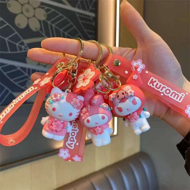 

HelloKittys Cartoon Key Chain My Melodys Kuromis Anime Figures Cute Bag Pendant Dolls Decoration Birthday Toys Gift for Kids