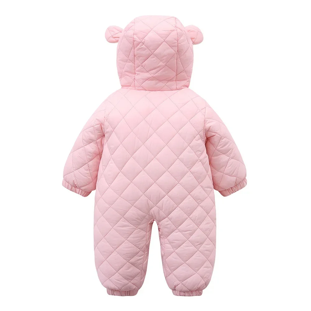 Winter Jumpsuit For Kids Plus Velvet Warm Hooded Newborn Baby Romper 0-2 Years Infant Girl Winter Overalls Baby Outfits