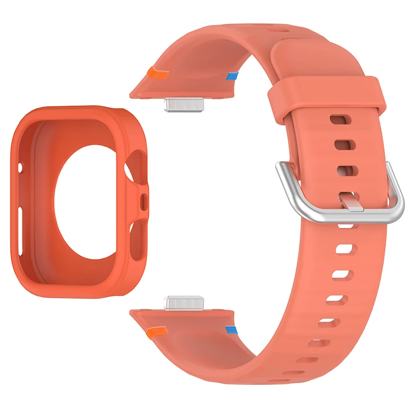 Protective Soft Case with Silicone Sports Strap for Smartwatch Fitness Bands