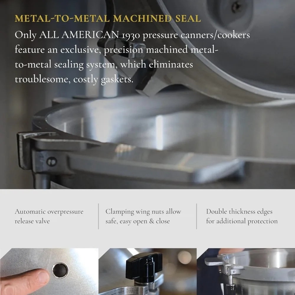 1930: 15.5qt Pressure Cooker/Canner (The 915) - Exclusive Metal-to-Metal Sealing System - Easy to Open & Close 4