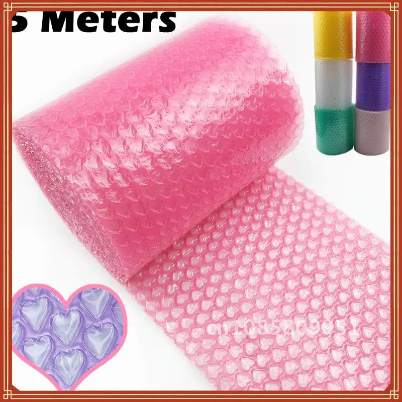 

Love Heart-shaped Party Favors Gifts Packing Foam Roll 20cm x 5 meter Pink Air Bubble Roll Gift Box Packing Filler Wedding Decor