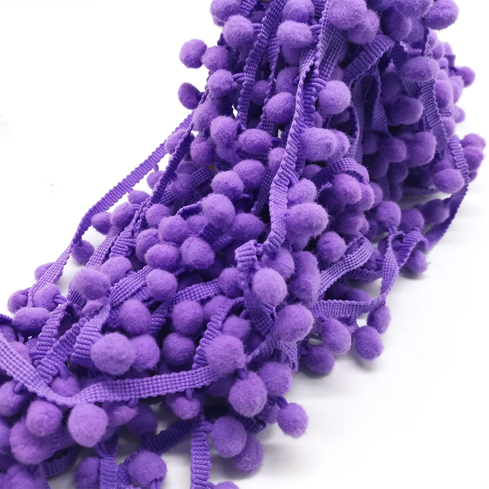 Pom pom Fringe Lace Ribbon Pompom Trim Ball Fabric DIY Sewing Tassel Lace Kintted Fabric Handmade DIY Craft Accessorie 1-5yard tassel fringe tassel trim mini tassels bookmark tassels silky floss tassels leather tassels fluorescent tassels tassel accessories tassel decoration