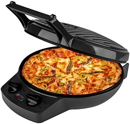 

Maker, 12 Inch Pizza Cooker and Calzone Maker, with Timer &Temperatures control, 1440 Watts Pizza Oven convert to indoor Gr
