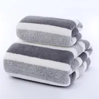 Quick-Drying Striped Towel Set For Soft And Absorbent Bathroom Experience Bath Towel Or Hand Towel 1