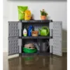 Rubbermaid Freestanding Storage Cabinet with Doors, 18"D x 36"W x 37"H, Medium Gray/Black, Two-Shelf Lockable Cabinet for Indoor 6