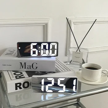 Sveglia elettronica intelligente a LED con luminosità regolabile con display della temperatura e della data, orologio da comodino per camera da letto, articolo per la decorazione della casa 1