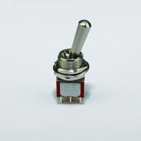 Large Long Handle Mini Toggle Switch 3 Position DPDT Latching Momentary Switch 12MM ON-OFF-ON DPDT MTS-203 6A 125VAC 5