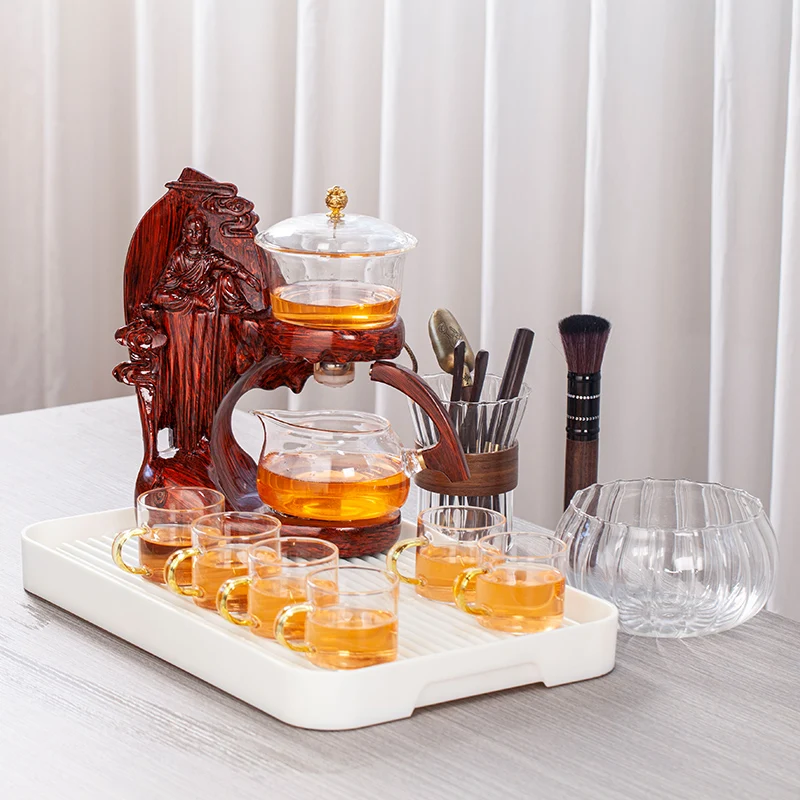 Creative Buddha Statue Glass Tea Set Automatic Teapot Tea Heat-resistant Kungfu Drinking Make Injection