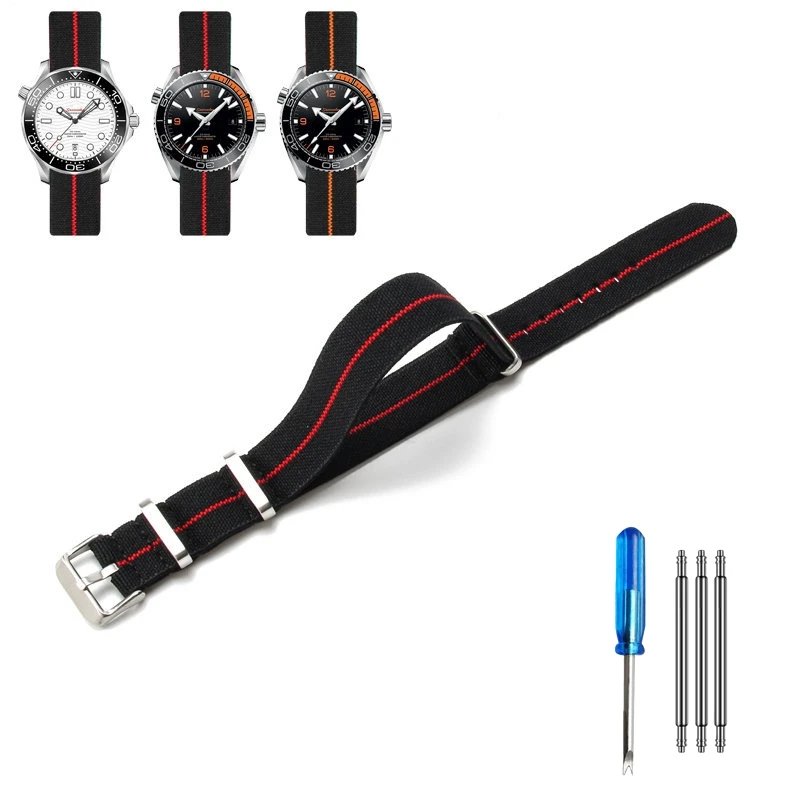 Elastic Nylon NATO Watch Strap - Multi-Size Diving Universal Bracelet