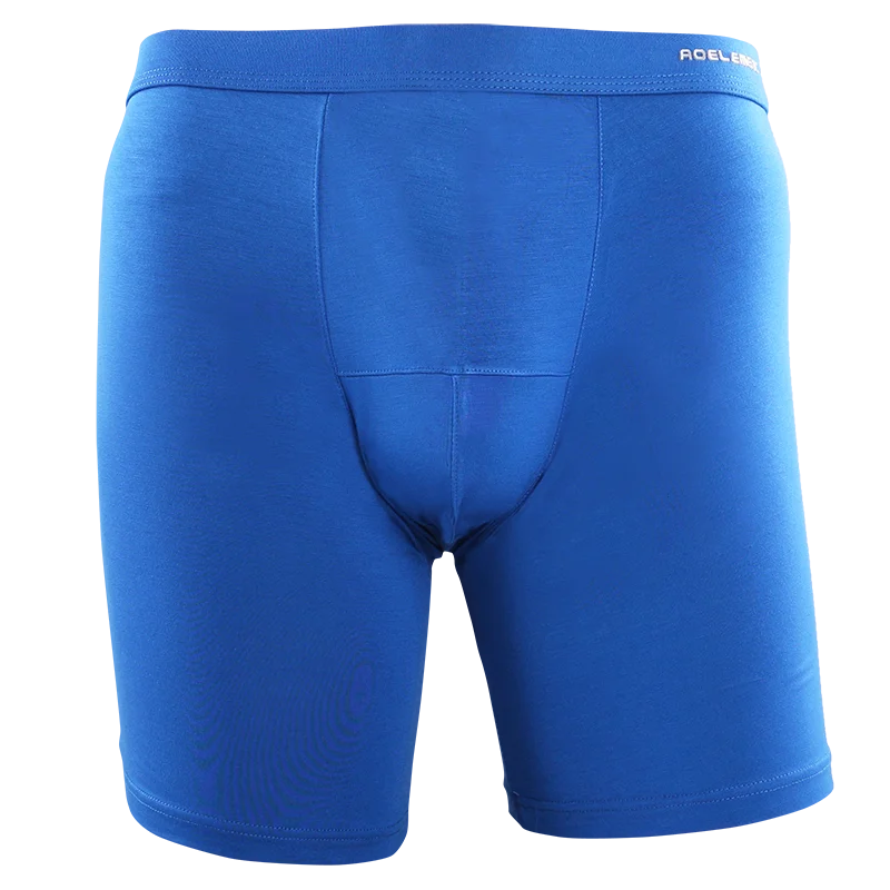 Men's Long Leg Boxer Briefs Anti-Chafing Breathable Modal Underwear Quick-Dry Sports Compression Shorts for Running & Workout