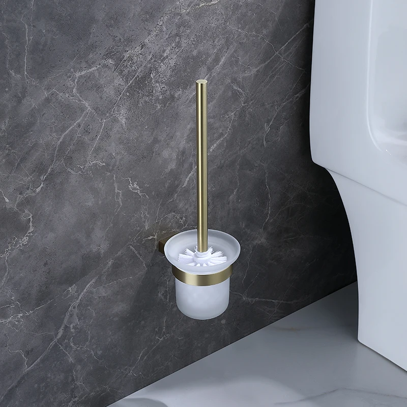 Bathroom Accessories Hardware Set Brushed Gold Robe Hook Towel Rail Bar Rack Toilet Brush Tissue Paper Holder Soap Dish Shelf