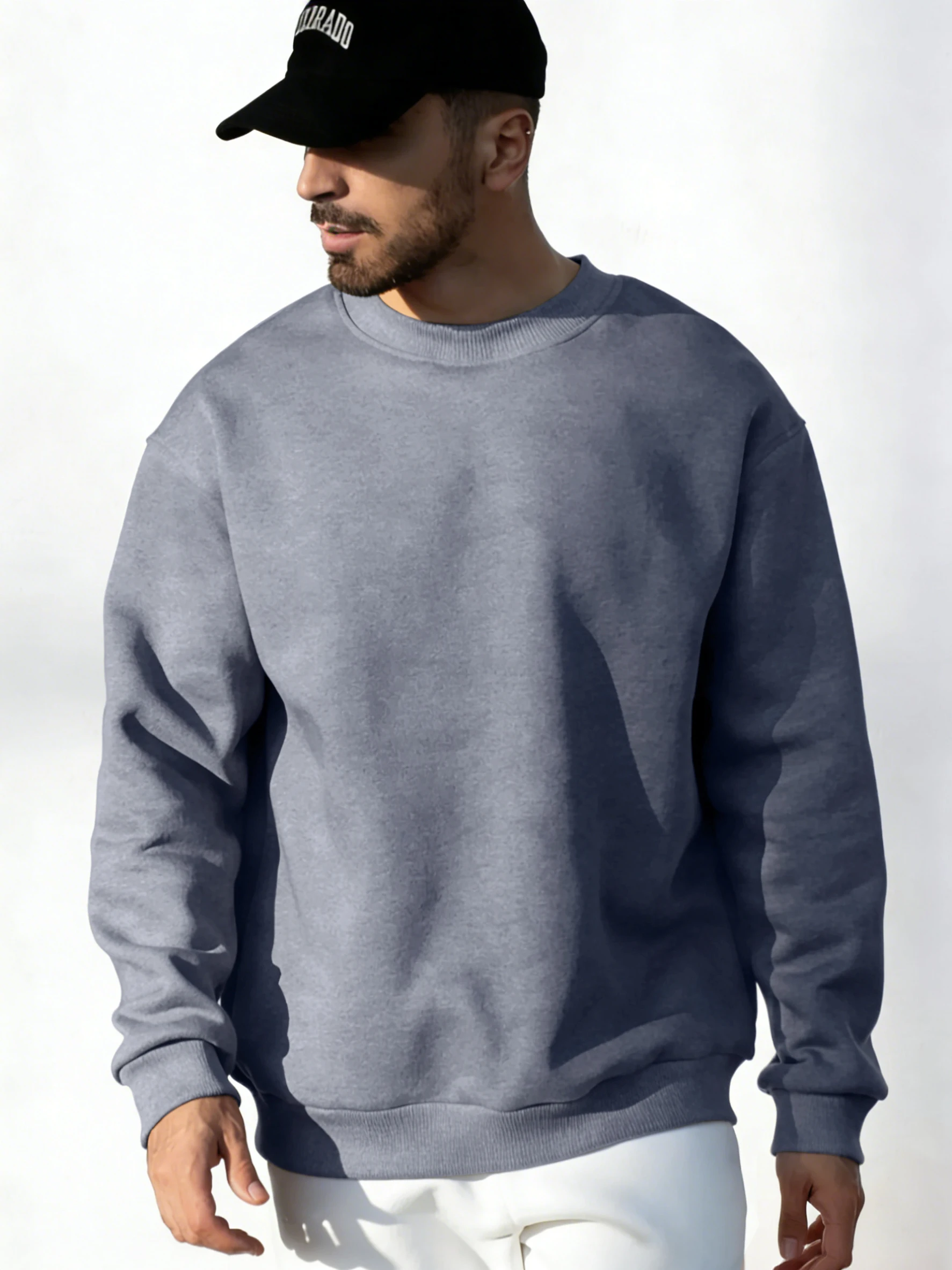 Herren-Fleece-Winter-Sweatshirts, Street-Fashion-Pullover, bequeme Basics, Tops, Sport, Freizeit, Sportbekleidung, tägliche klassische Kleidung