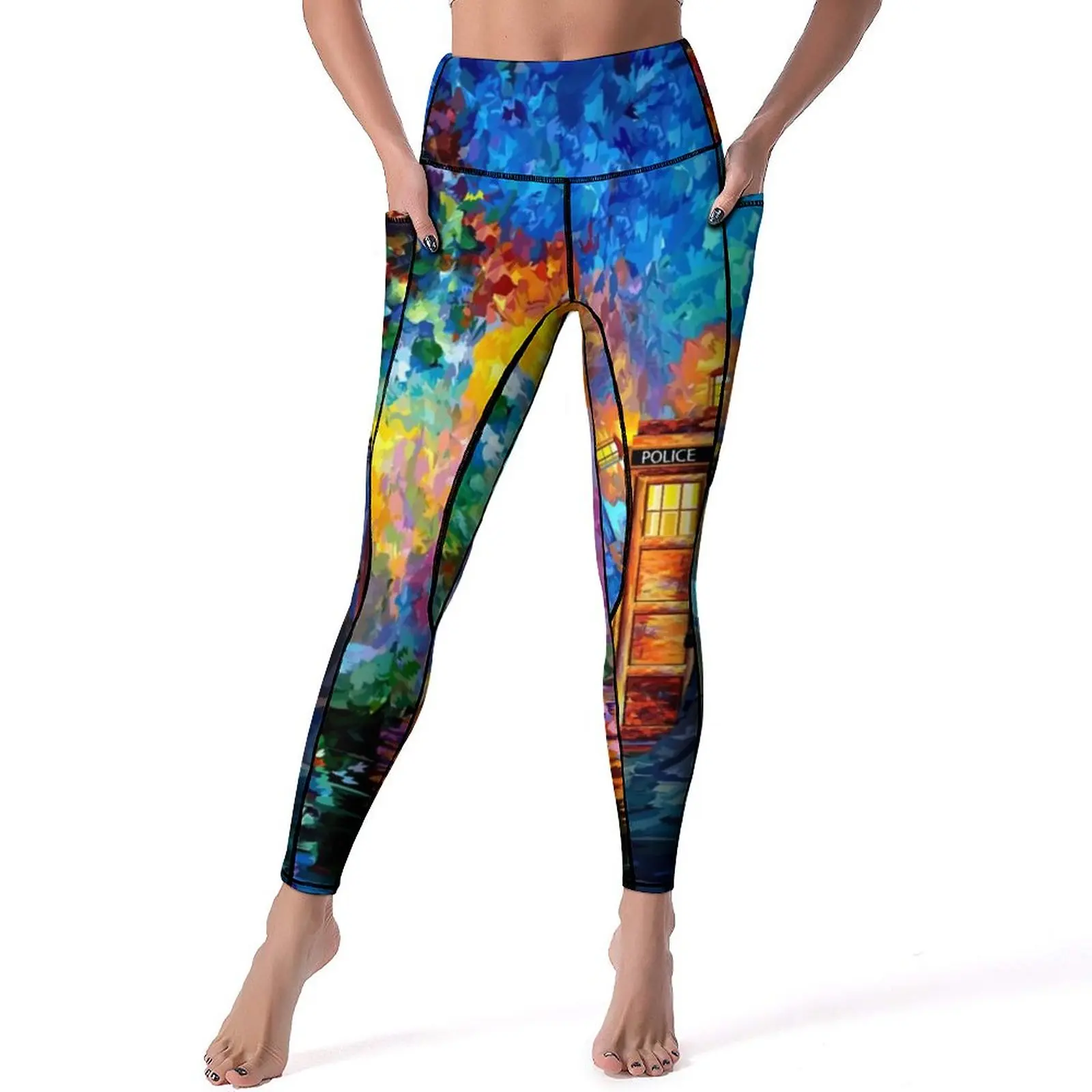 

Rainbow Splash Leggings Sexy Abstract Art Print Push Up Yoga Pants Kawaii Stretch Leggins Women Design Workout Sports Tights