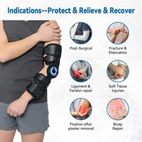 Hinged ROM Elbow Brace, Adjustable Post-Op Stabilizer Splint, Arm Injury Recovery Support Fracture Immobilization Rehabilitation 2