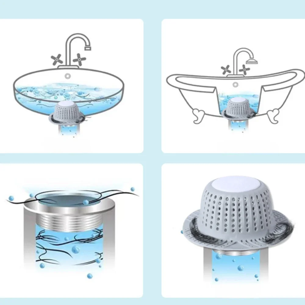 New Bathtub Drain Hair Catcher Collapsible Drain Protector for Pop-Up and Regular Drains of Shower Bathtub Tub Bathroom Sink 4