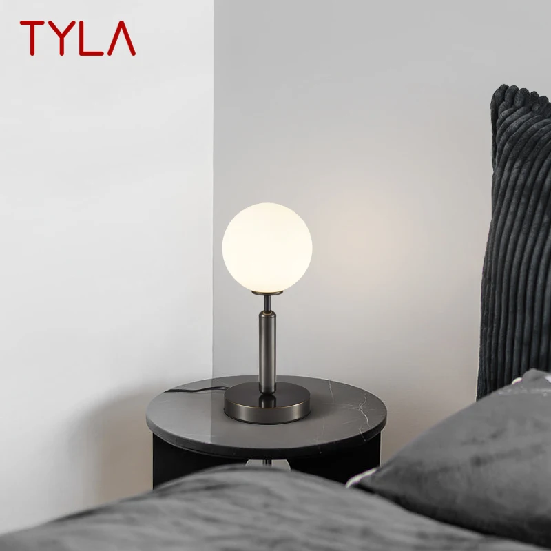 

TYLA Contemporary Black Table Lamp LED Brass Desk Light Simply Creative Decoration For Home Bed Room