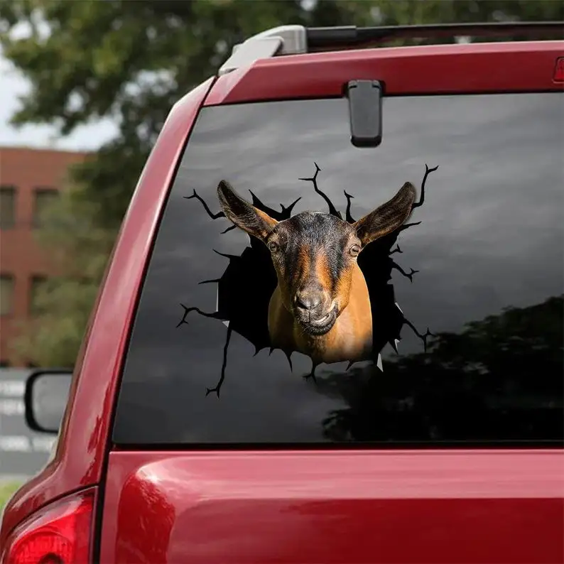 Oberhasli Goat Decal - Fits Cars, Windows, Laptops And Any Smooth Surface, Goat Stickers, Pet Stickers, Custom Goat Stickers, Cu