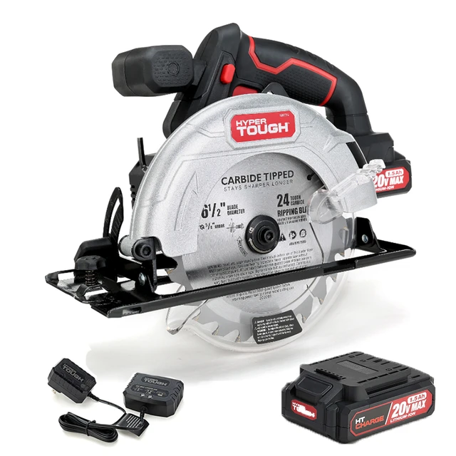 Hyper Tough 20V Max Lithium Ion Cordless Circular Saw with 1.5Ah