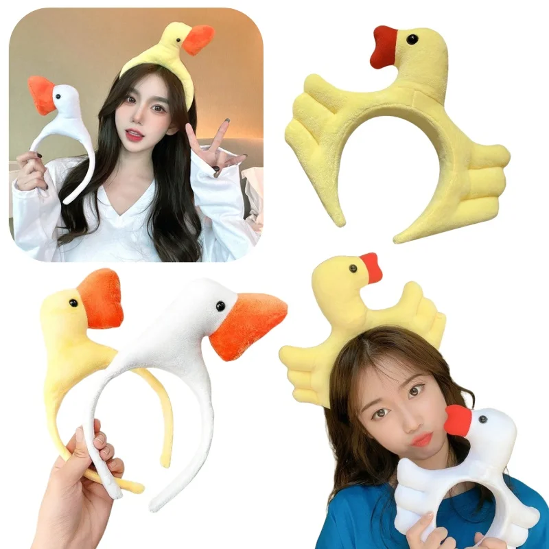 funny-duck-headbands-white-yellow-cute-animal-hairbands-for-women-hair