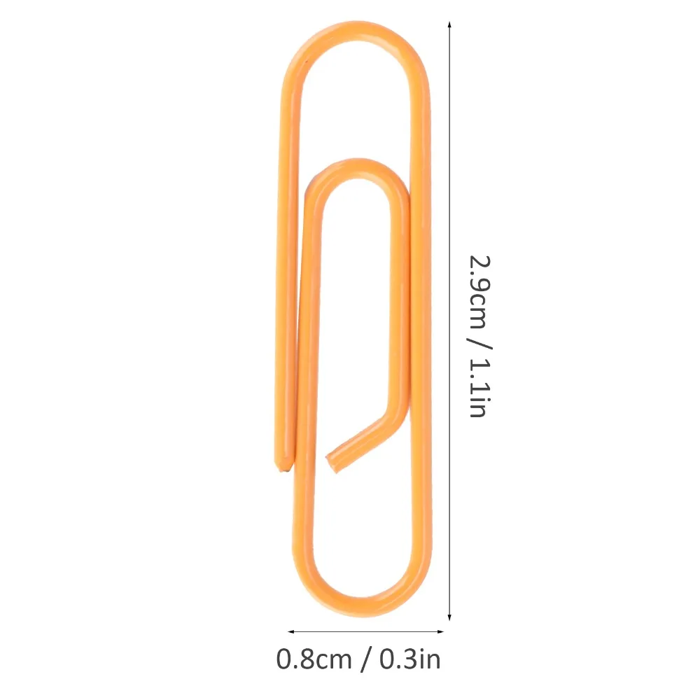 3 상자 종이 클립 금속 PET 코팅 와이어 소형 종이 클립 소형 2.9*0.8cm 파일 분류용 종이 클립