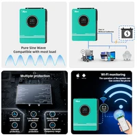 Onduleur solaire hybride 10.2KW 6.2KW 4.2KW 3KW Off Grid Onduleur sinusoïdal 48V 24V 12V 230VAC avec MPPT 160A 120A 80A Chargeur 3