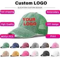 SLECKTON Custom Baseball Cap for Women and Men Fashion Design Brand LOGO Letter Embroidery Hats Mesh Hats Unisex Wholesale 1