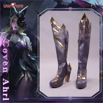 In Stock UWOWO League of Legends LOL Coven Ahri Cosplay Shoes Women Footwear High Boots