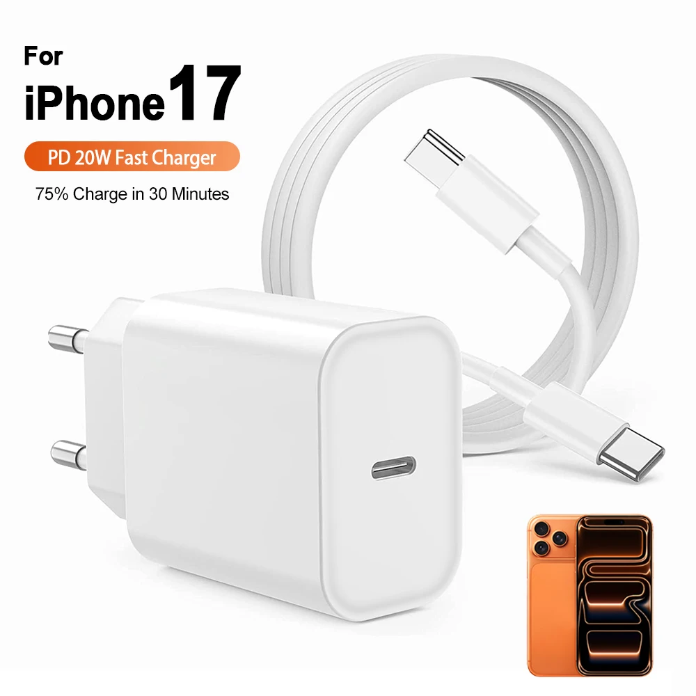 20W USB-C Fast Charging Power Adapter with Quick Charge Capability