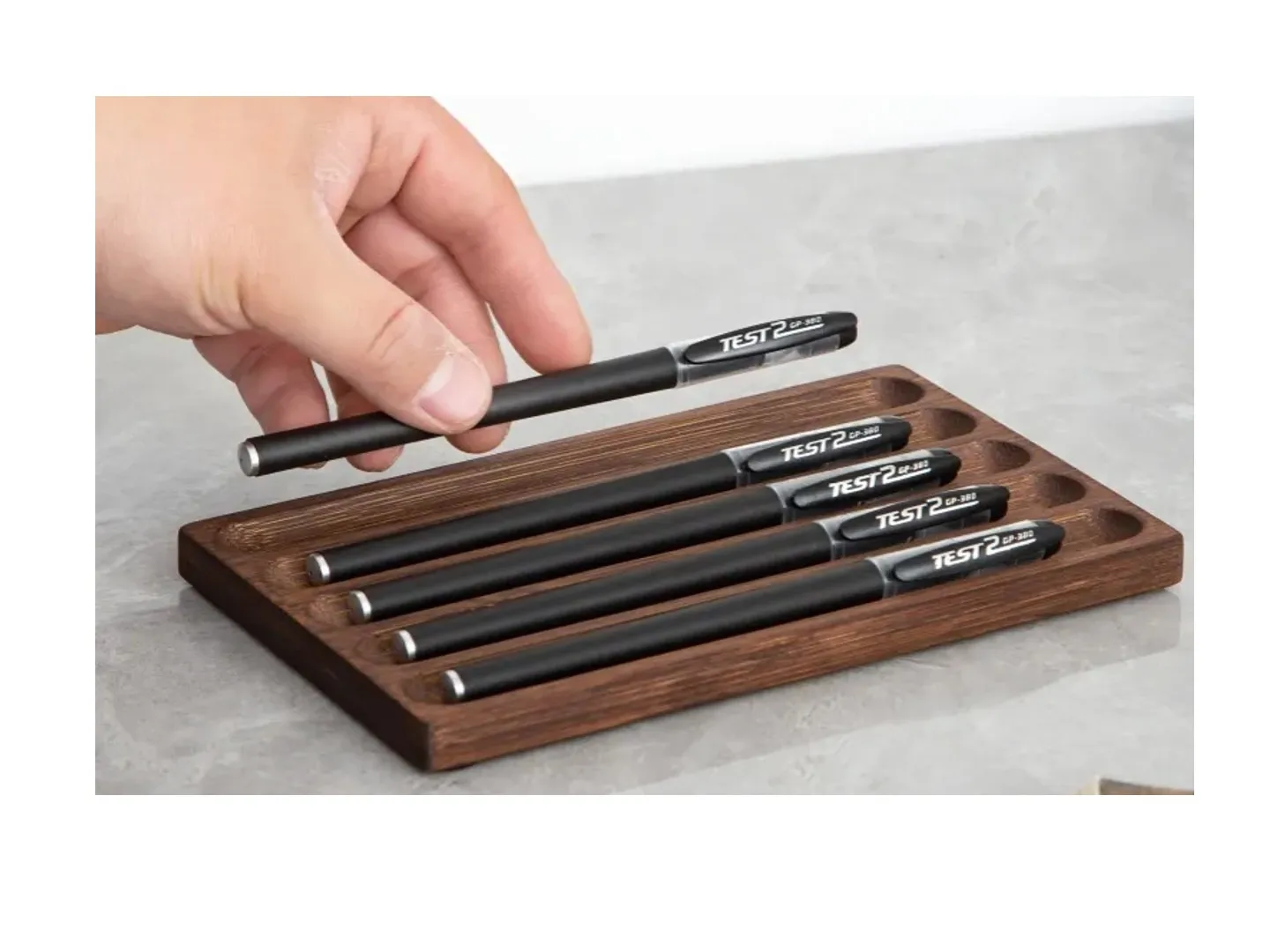 Creative Bamboo Pen Holder Stand Desktop Display Rack
