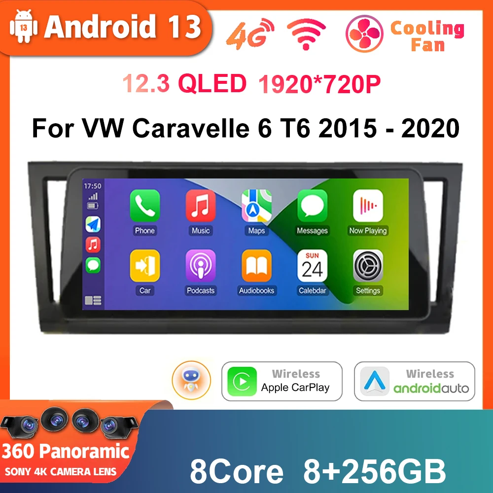 

12.3inch Screen Android For VW Volkswagen Caravelle 6 T6 2015 - 2020 Car Player Radio Stereo GPS Multimedia Carplay Head Unit