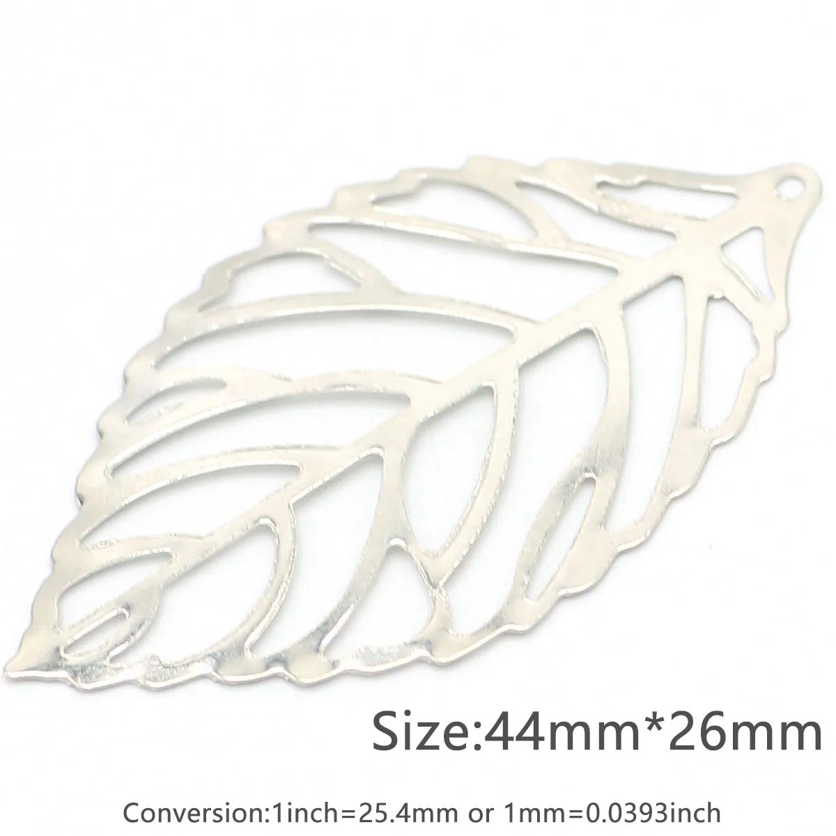 Elegant Metal Filigree Leaf Pendants for Jewelry Crafting - 100 Pieces