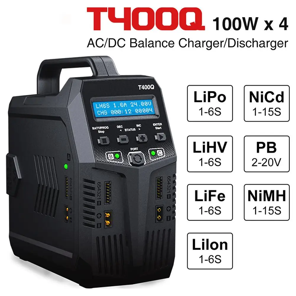 

SKYRC T200 Dual Balance Charger Discharger Fast Charging AC/DC Lipo Battery Charger Compatible For Traxass Airsoft RC Drone