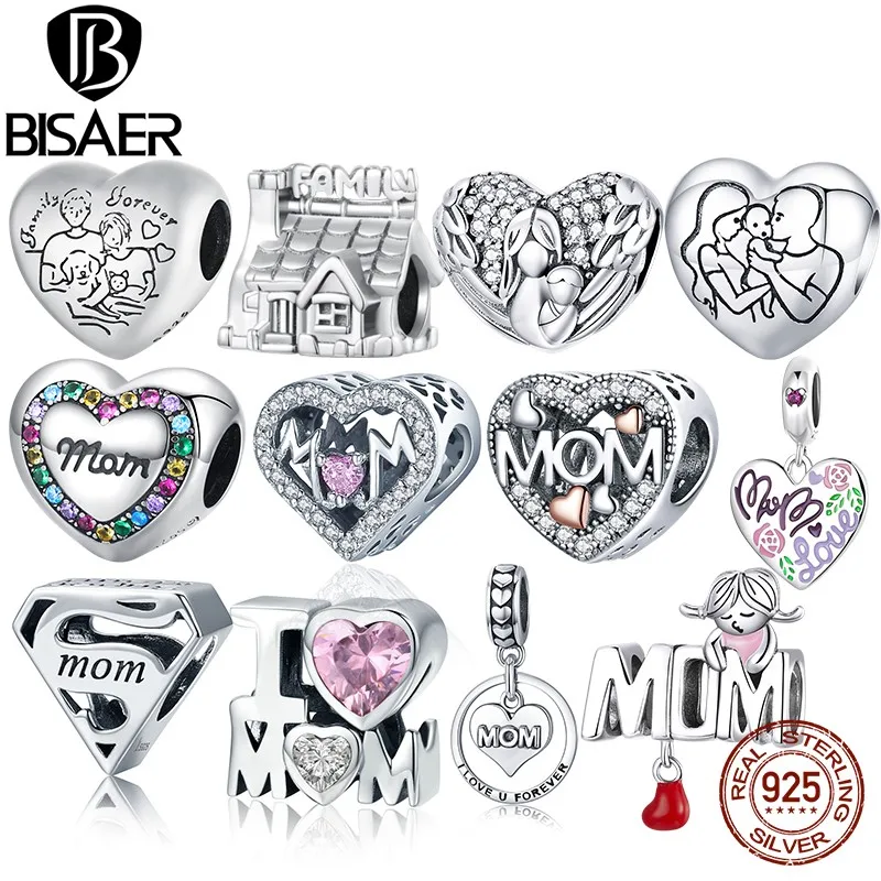 Number Heart Mom Charm – 925 Sterling Silver Openwork Bead With CZ For Bracelets & Necklaces
