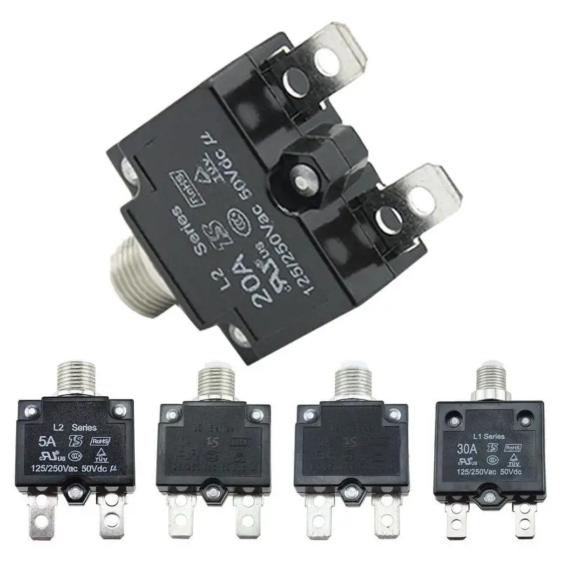 

5A/10A/15A/20A/30A Thermal Overload Protector Circuit Breakers Push Button Manual Reset Circuit Breaker Marine Industrial Use