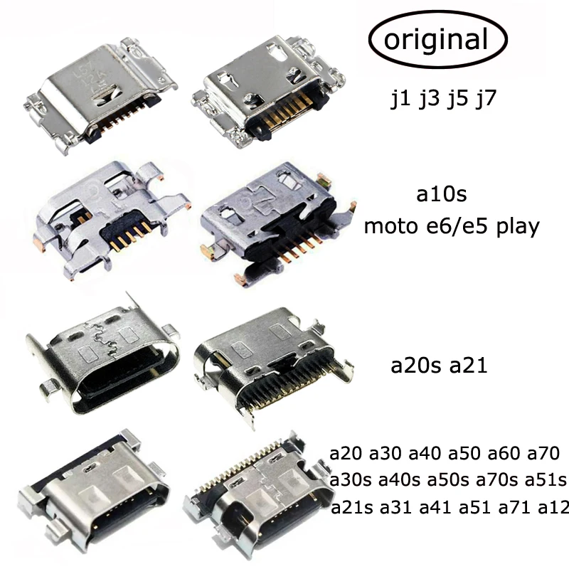 

50pcs Original New USB Charge Connector For Samsung J3 J5 J7 A10s A20s A30s A20 A30 A50 A21s A12 A51 A31 A41 A71 Charging Port