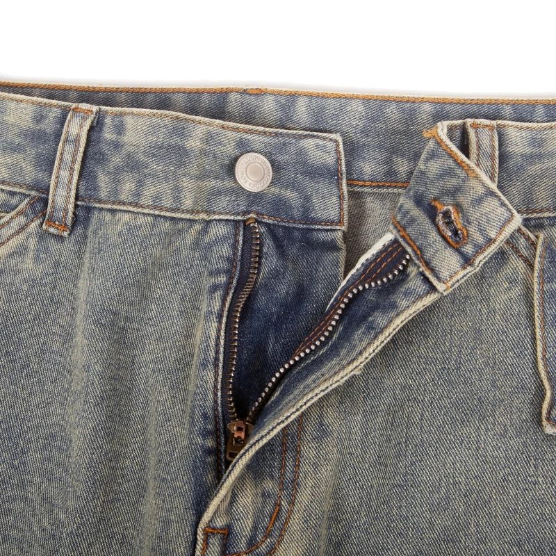 2023 Autumn/Winter Straight-leg Mens Jeans American Street Style Vintage Washed Personality Patchwork Loose-fit Denim Y2k Pants
