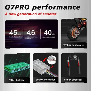 High-Speed Off-Road Electric Scooter 3200W Dual Motor Long Endurance Mileage with Silent Tire Foldableing Commuting E-scooter 3