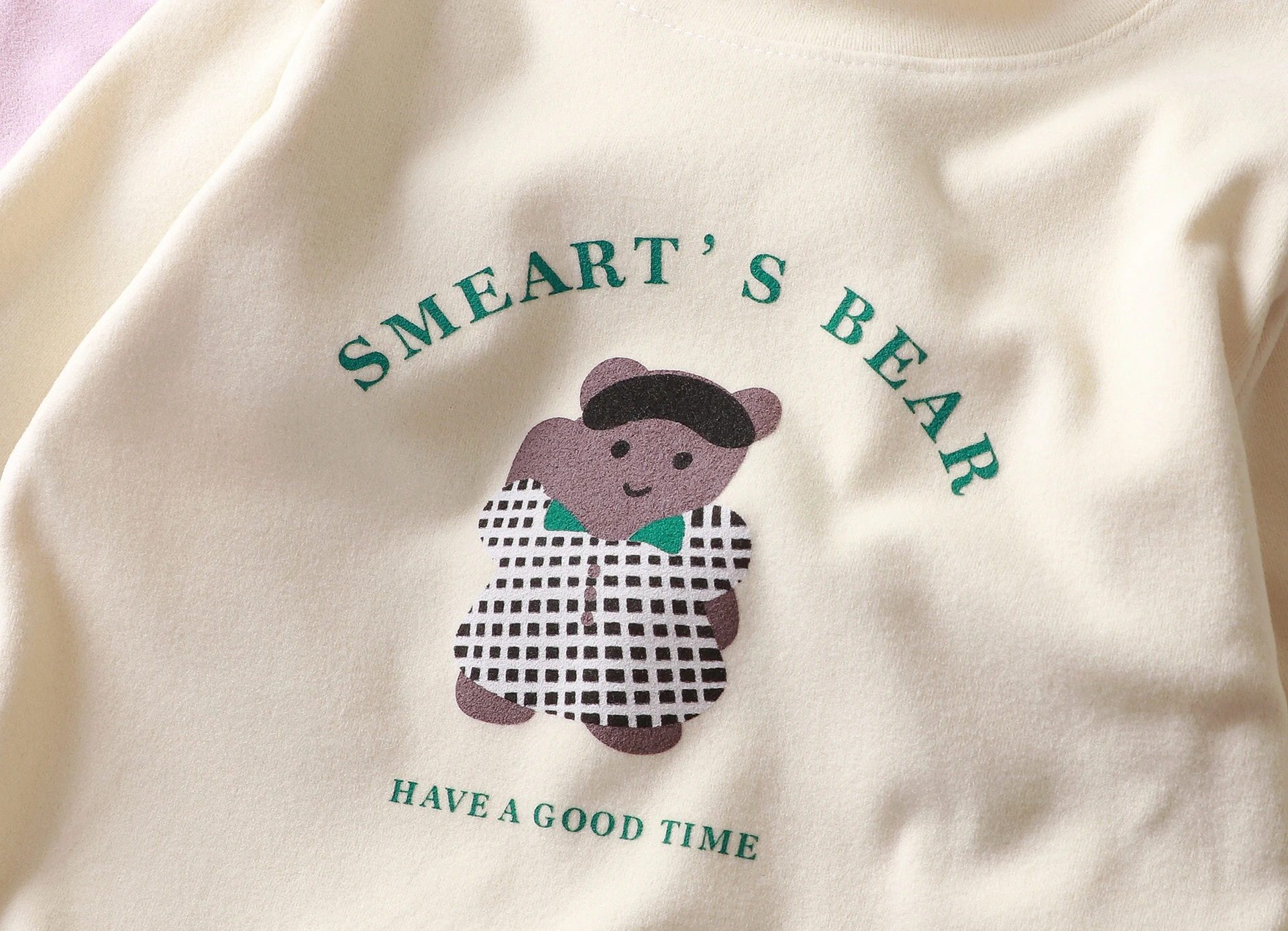Autumn Girls Boys Cute Cartoon Bear Long Sleeve Single Soft T-shirts