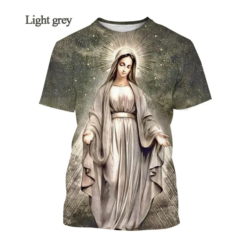 

Футболка Мужская/женская с 3D-принтом Богородицы и Иисуса