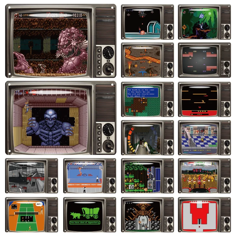 

80s Video Game Retro Metal Poster Decorative Sign Tin Painting Prints Home Living Room Children's Room Wall Art Decorative Mural