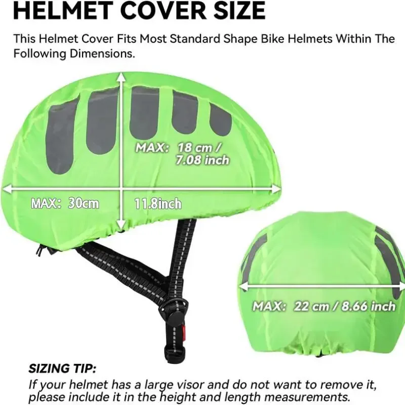Waterproof Bicycle Helmet Rain Cover High Visibility Reflective Safety
