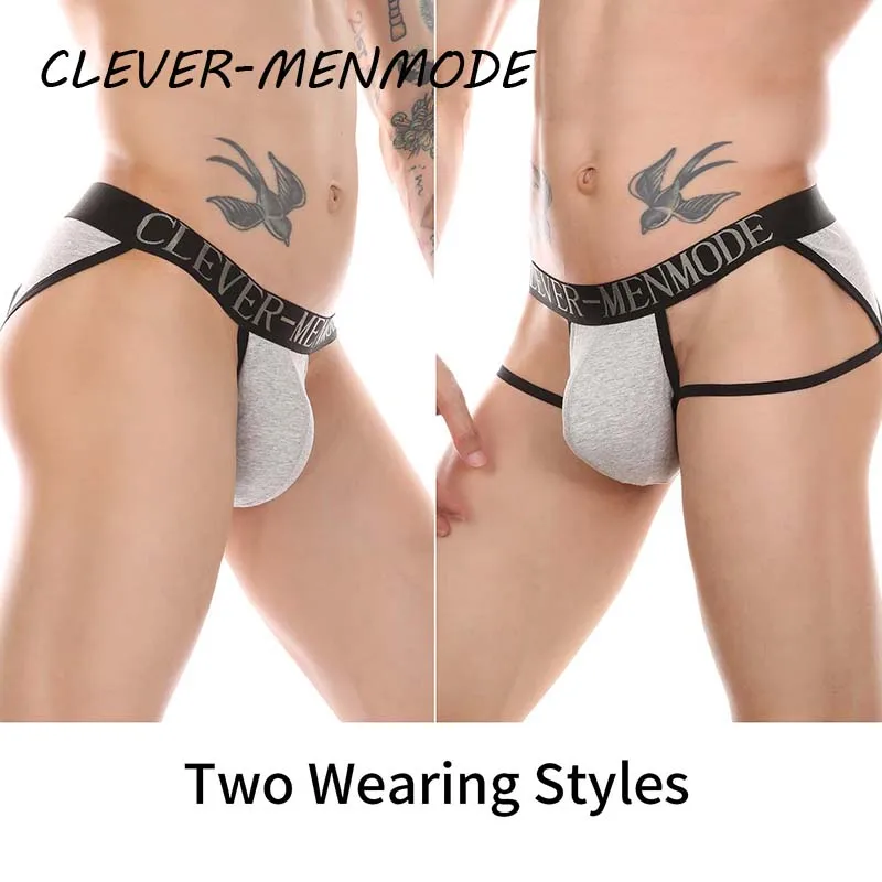 Male Underwear Men's Sexy Big Bag Open Back Thong Cotton String Crop Top Erotic Panties Men Gay Fetish Sissy Crotch Bikini