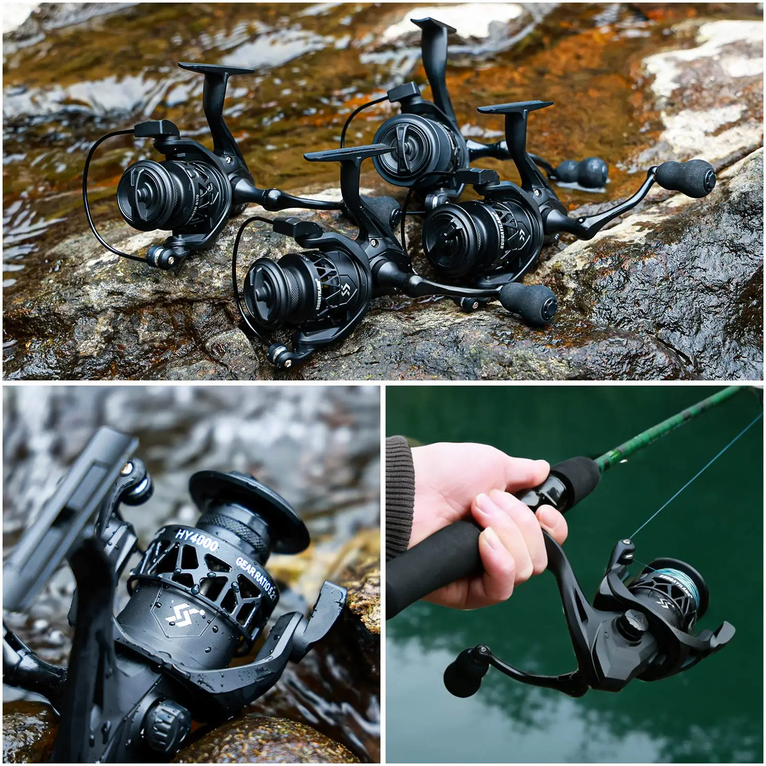 Sougayilang Spinnrolle, Übersetzungsverhältnis 5,2:1, Vollmetallkonstruktion, korrosionsbeständig, 10 kg maximale Zugkraft, für Süßwasser und Salzwasser – Detail 14