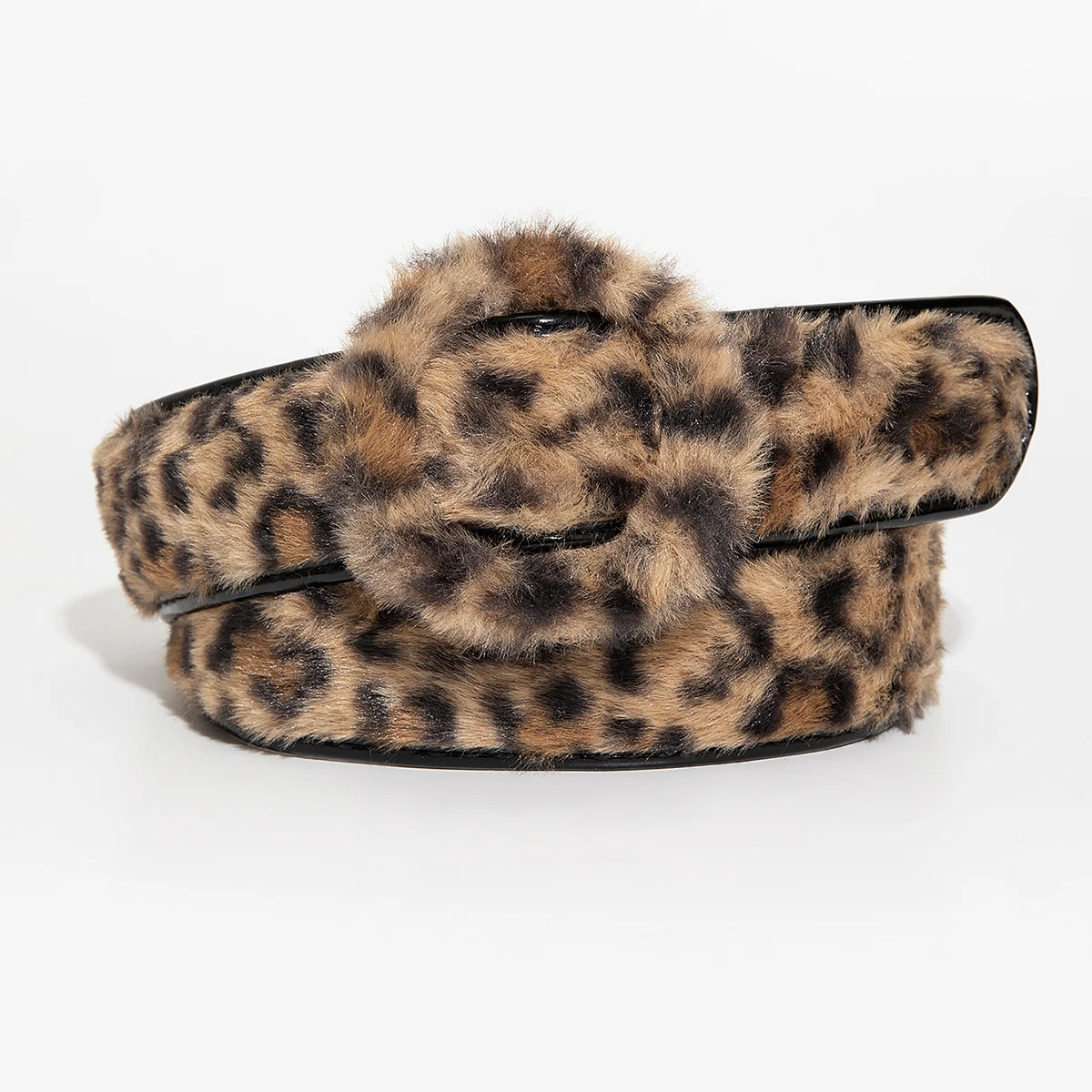 Luxuriöser und eleganter Damen-Plüschgürtel mit Leopardenmuster für Herbst und Winter, geeignet für Partys und Alltagsausflüge, eine Version – Detail 2
