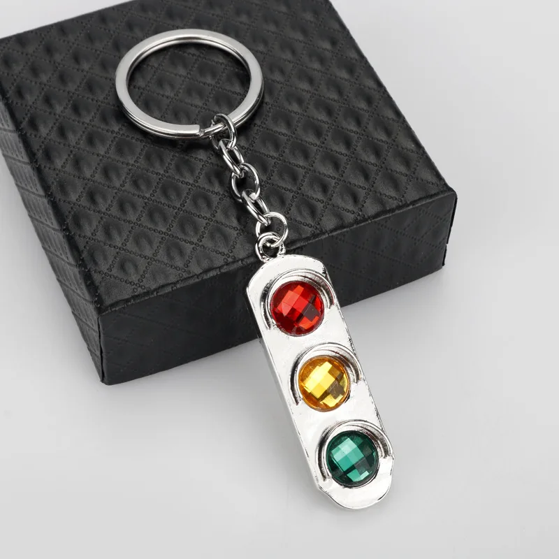 Traffic light keychain car alloy pendant traffic signal sign