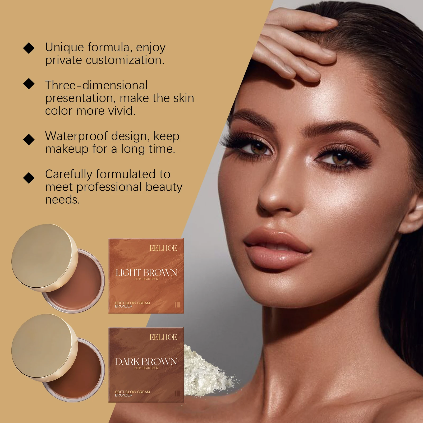 EELHOE Self-Tanning for Body Tanning Cream Bronzer Summer Sunless Tanning Products Moisturizing Glow Skin Self Cream 10g