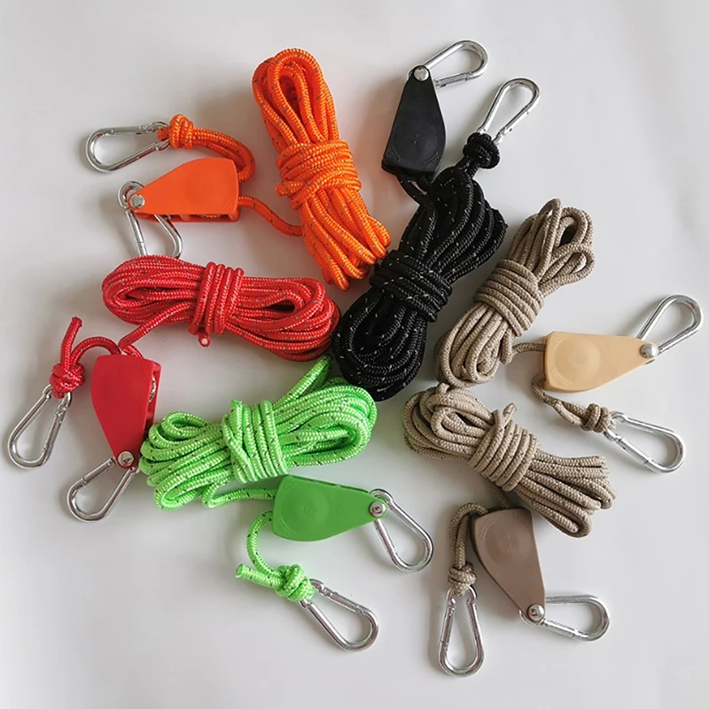 

Outdoor Camping Rope Tent Rope Pulley Regulator Adjustable Lifting Rope